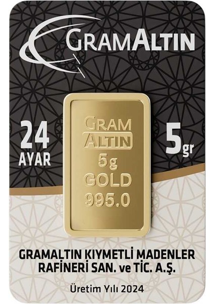 METİN GOLD 5 Gram 24 Ayar Iar Gramaltın