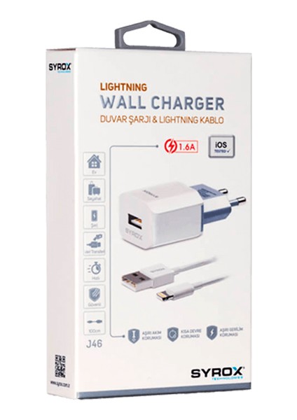 Iphone USB Set Lıghtnıng 1.6A Ev Şarj Aleti (K246)