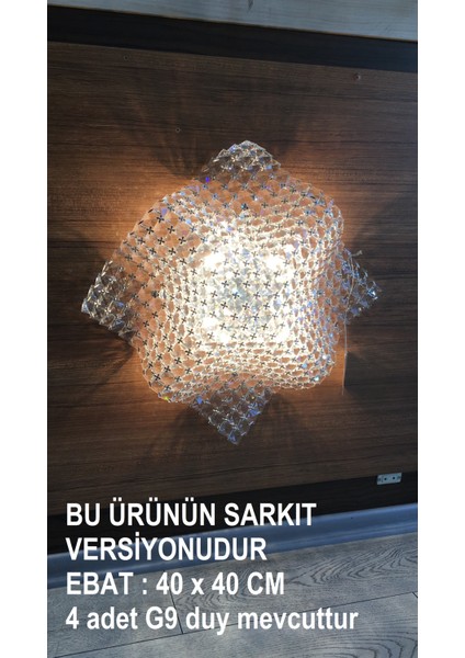 Horızon 221 Serisi Kristal Plaket Taşlı Modern Avize