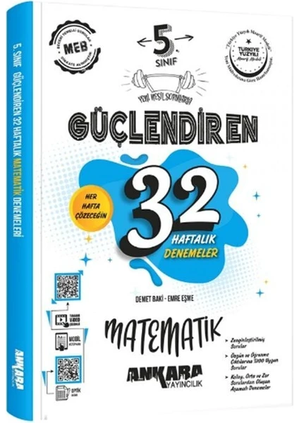 Ankara Yayıncılık 5. Sınıf Matematik Güçlendiren 32 Haftalık Denemeleri