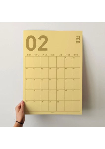 2025 Duvar Takvimi A4 33 x 48 cm Poster Takvim Aylık Planlayıcı Takvim Boho Renkler