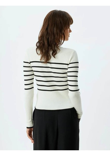 Kadın Kazak Siyah - Beyaz 5WAK90259HT modelleri