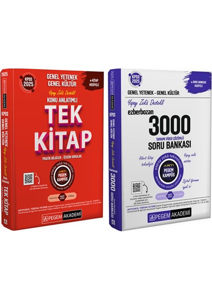2025 KPSS GYGK Tek Kitap ve 3000 Soru 2'li Set