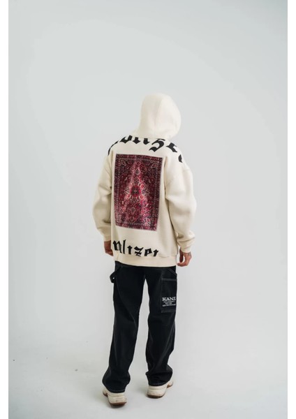 Omuz ve Sırt Baskılı Oversize Sweatshirt