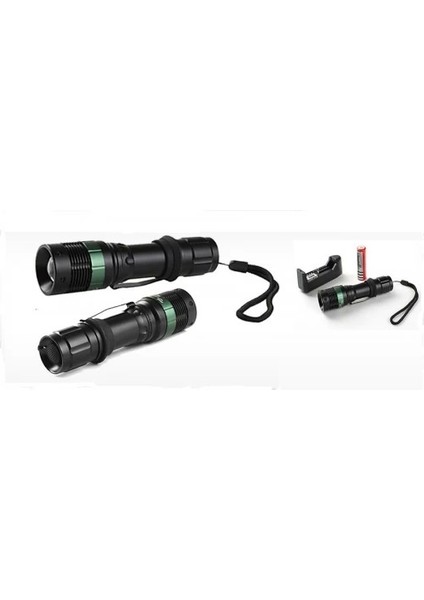 Power Style 500 Lumen 600 Metre Işık Uzantılı Zoomlu Şarjlı El Feneri 6109