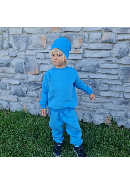 Çocuk Bisiklet Yaka Alt-Üst Eşofman Takımı - Üç Iplik Şardonlu fiyatları