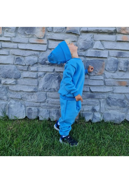 Çocuk Bisiklet Yaka Alt-Üst Eşofman Takımı - Üç Iplik Şardonlu modelleri