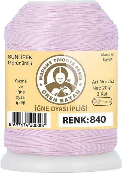 Ören Bayan Suni Ipek Oya Ipliği 20 gr | 840