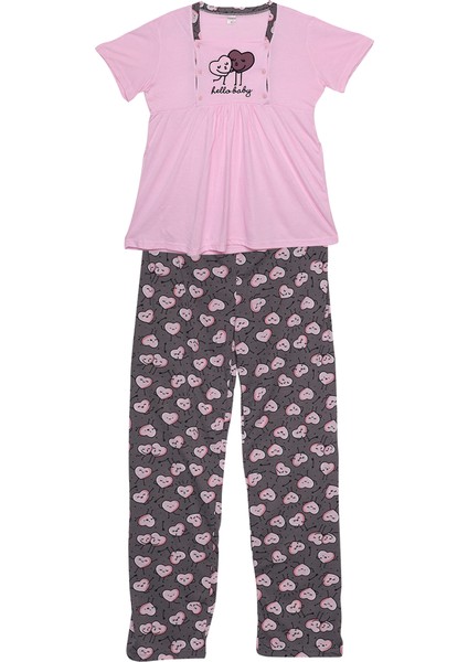 3 Lü Hamile Pijama Takım 9622 | Pembe