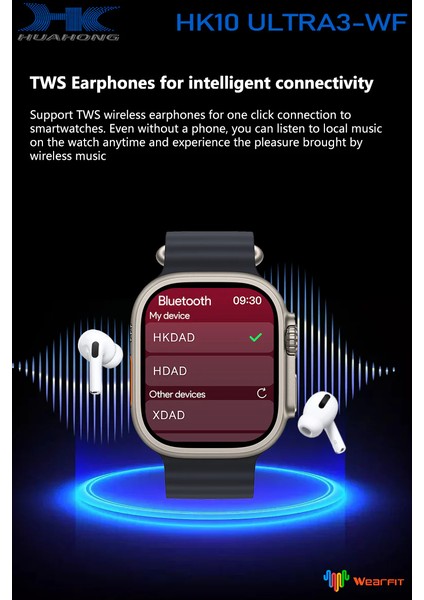 Watch Ultra HK10 Ultra 13 Wi-Fi Modelli Tiktok,oyun,gps Yapay Zeka Tüm Telefonlara Uyumludur