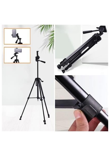 Tripod Telefon ve Fotoğraf Makinası Takılabilen 146CM Bluetooth Kumandalı Tutucu