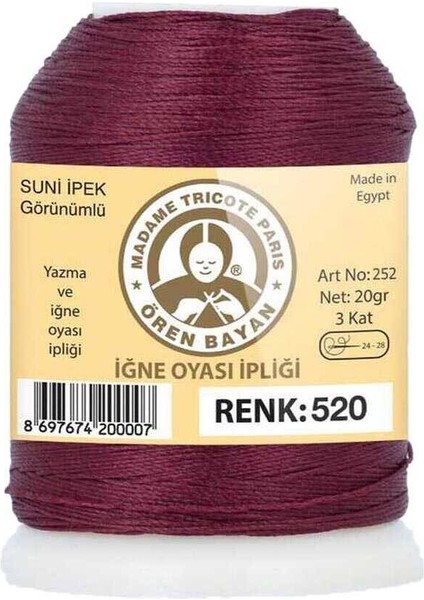 Ören Bayan Suni Ipek Oya Ipliği 20 gr | 520