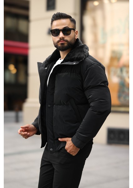 Erkek Siyah Kürk Yaka Mont fiyatları