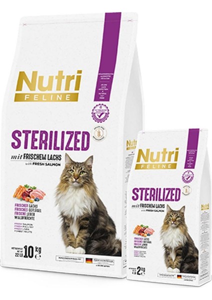 Feline Yetişkin Kısırlaştırılmış Somonlu Adult Sterilised Kedi Maması 10 kg