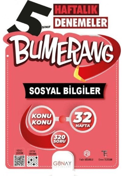 5. Sınıf Bumerang 32 Haftalık Sosyal Bilgiler Denemeleri