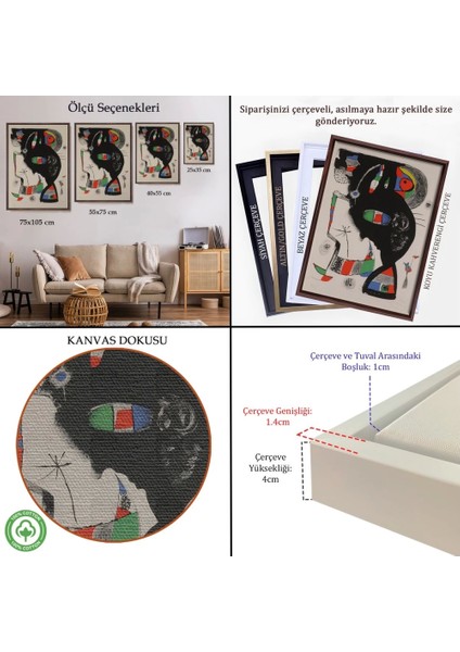 Teknoo- Çerçeveli Joan Miro - 42 Rue Blomet TABLO-8048 indirimleri