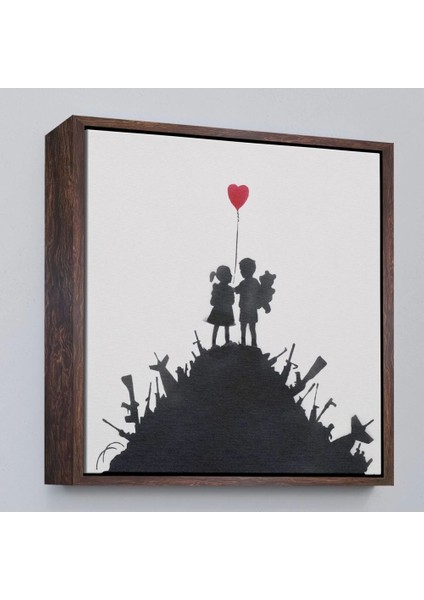 Çerçeveli Bansky Kids On Guns - Silahlı Çocuklar TABLOSU-8336 fiyatları