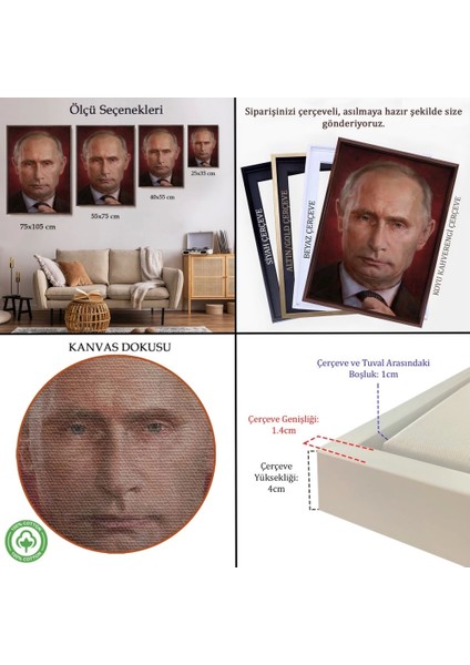 Teknoo- Çerçeveli Vladimir Putin Rusya Devlet Başkanı Tablo-7768 indirimleri