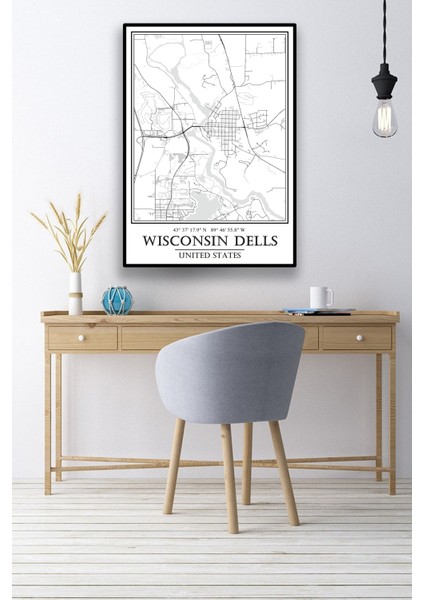 Wisconsin Dells Şehir Haritası Çerçevesiz Poster-Harita Sanatı, modelleri