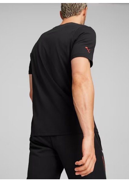 Siyah Erkek Bisiklet Yaka T-Shirt 62641501 F1 Ess Graphic Tee