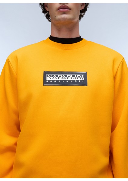 Turuncu Erkek Bisiklet Yaka Normal Kalıp Sweatshirt NP0A4I1AA671_B-BOX Logo C fiyatları