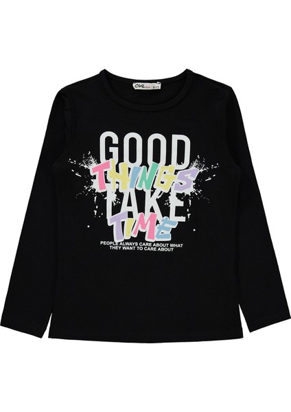 Kız Çocuk Sweatshirt 6-9 Yaş Siyah