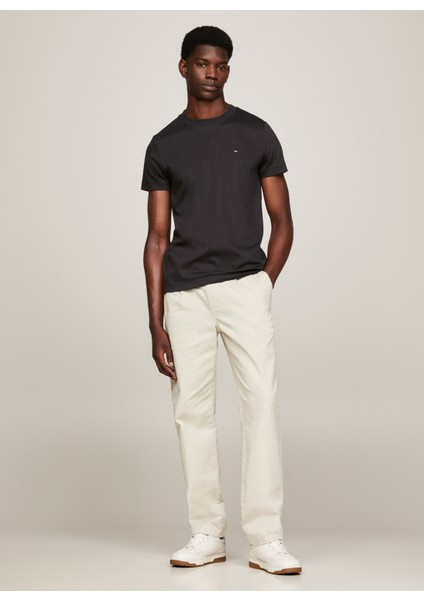 Bisiklet Yaka Siyah Erkek T-Shirt MW0MW33202BDS