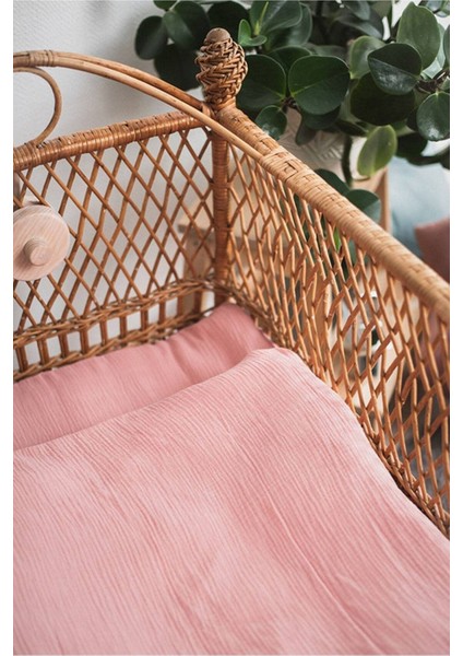 Müslin Bebek Nevresim Takımı 70X110 cm Pamuk (Crincle Muslin) +15 cm Yatak Yüksekliği fırsatları