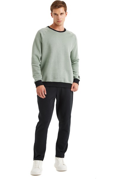 Yuvarlak Yaka Düz Yeşil Erkek Sweatshırt 40622 fiyatları