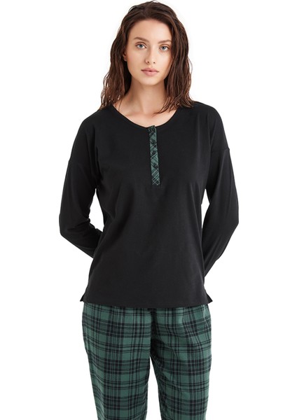 Kadın Pijama Takımı 60477 - Siyah