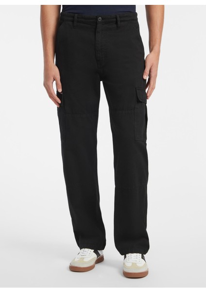 Normal Paça Siyah Erkek Kargo Pantolon M4YB40WGCV1JBLK Gj Mens Cargo Chıno