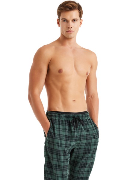 Yeşil - Çok Renkli Erkek Pijama Alt 40588