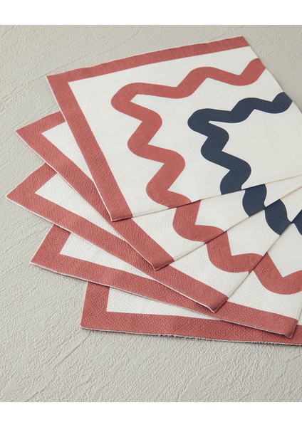 Retro Shapes Kağıt 20'li Kağıt Peçete Pembe fiyatları