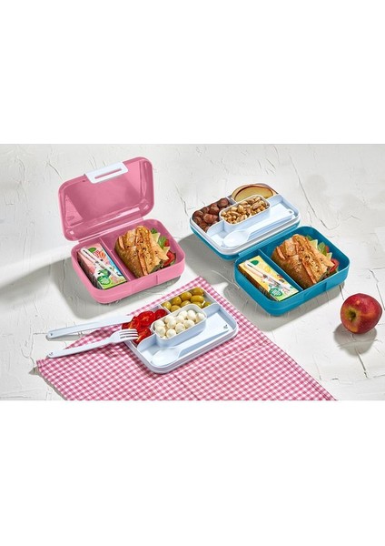 Beslenme Kutusu Çift Katlı Alt Hazne Iki Bölmeli Yemek Saklama Kabı Çatal Kaşık Bıçak Set indirimleri