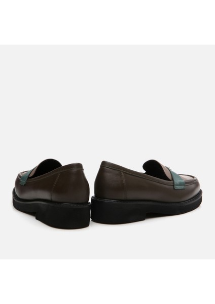 01AYH291760A848 Deri Haki Kadın Loafer