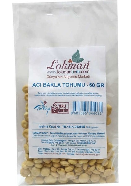 Acı Bakla Tohumu Yahudi Baklası Doğal 50 gr Paket