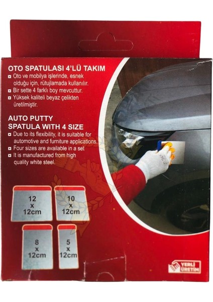 Izmir Fırça Oto Spatula Takımı - 5-8-10-12 x 12 Cm. - 4 Parça Set modelleri