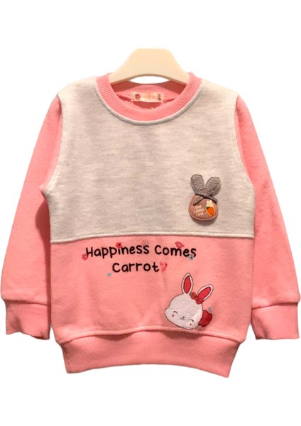 Bisiklet Yaka Kız Bebek Tavşan Figürlü Swearshirt / Eşofman Takımı fiyatları