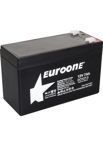 Euroone EO127.0 12 Volt - 7 Amper Akü (150 x 65 x 90 Mm) (4434)