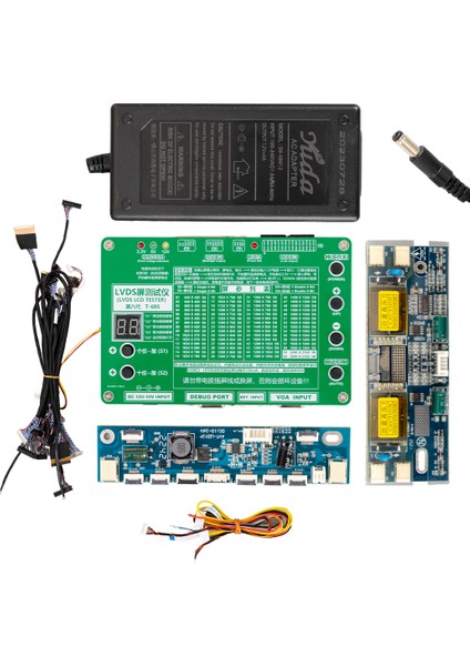 Lvds LCD Tester T-60S Lcd/led Tv Panel Test Cihazı + 14 Parça Kablo +2 Parça Inverter + Adaptör (4434)