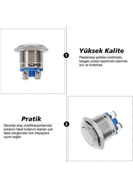 IC-182 D98 Buton Metal Düz 19MM PBS28B-2 (4434)