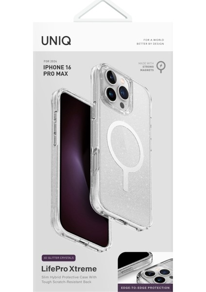 Apple iPhone 16 Pro Max Lifepro Xtreme Serisi Anti-Fingerprint / Magsafe Özellikli (Magclick™) Koruyucu Simli Kılıf
