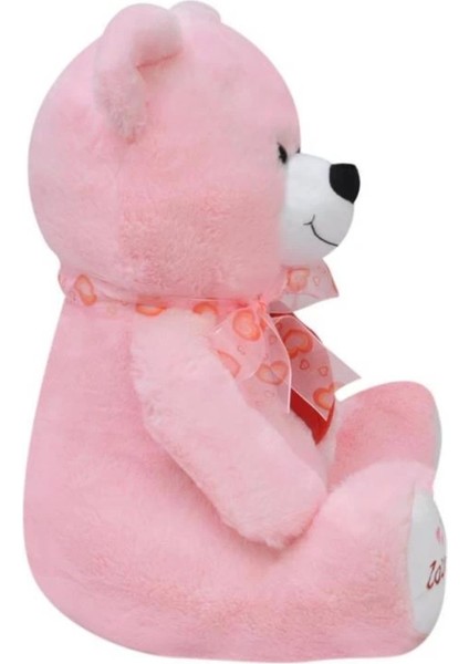 Pileli Store Pilelistore Tıkıl Ayı 57 cm Pembe Kalpli Pelüş Ayı Sevgiliye Hediye