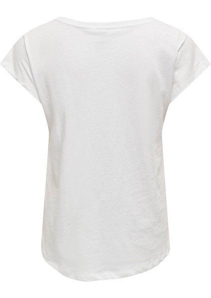 Kadın V-Yaka Işlemeli T-Shirt - 15320529 fırsatları