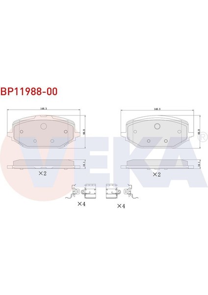 Kb Zegen Zeg1988-00 Fren Balata On Peugeot Partner 2021-/ 308 Iıı 2021-/ 508 Iı 2019-/ Rıfter 2019-/ Cıtroen Berlıngo 2021-/ Ds 4 Iı 2021-/ Opel Astra L 2021-/ Combo E 2019-/ Grandland 2017-