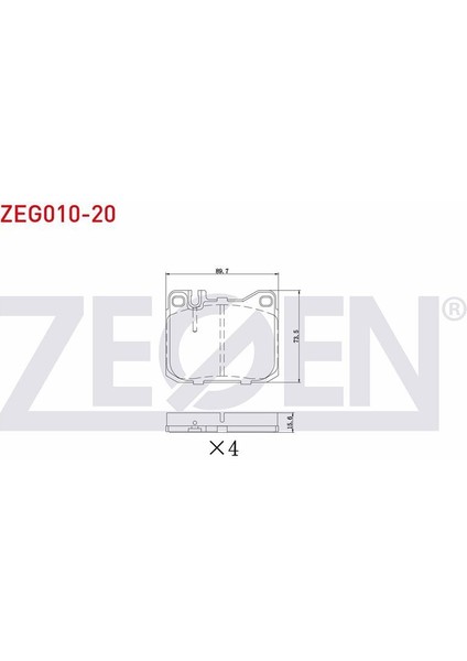 Kb Zegen Zeg010-20 Fren Balata On Mercedes 200 (W123) 2.0 D 1977-1985 / Mercedes 200 (W123) 2.5 D 1977-1985 / Mercedes 200 (W123) 2.5 1977-1985