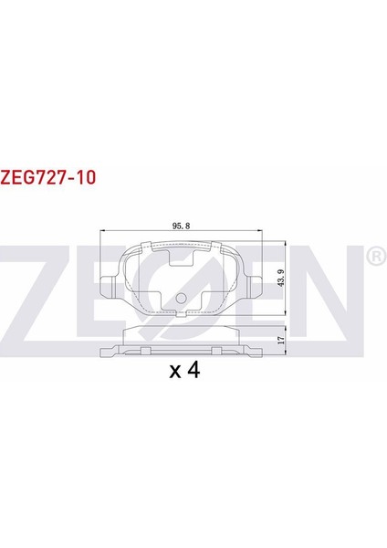 Kb Zegen Zeg727-10 Fren Balata Arka Fıat Lınea 1.6 Mjt 2007- / Lınea 1.4 T-Jet 2007- / Alfa Romeo 147 (937) 1.6 2001-2010 / 147 (937) 1.9 Jtd 2001-2010