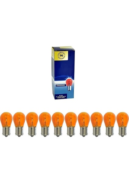 10 Adet 12V 21W 93 Turuncu Amber Sinyal Ampulü 10X PY21W Uyumlu