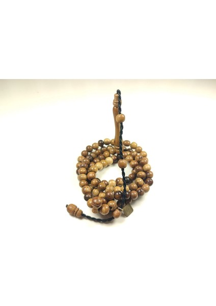Halil Hilmi Usta Eseri Imzalı Macassar Ebony Tree El Boy (Küçük Boy) Namaz Tesbihi Sertifikalı 5776