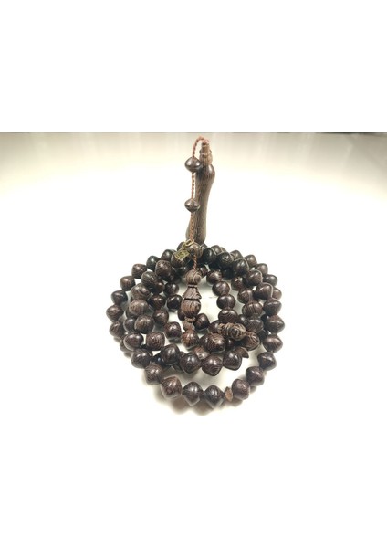 Halil Hilmi Usta Eseri Imzalı Venge Ağacı Iri Boy Namaz Tesbihi Sertifikalı 5779